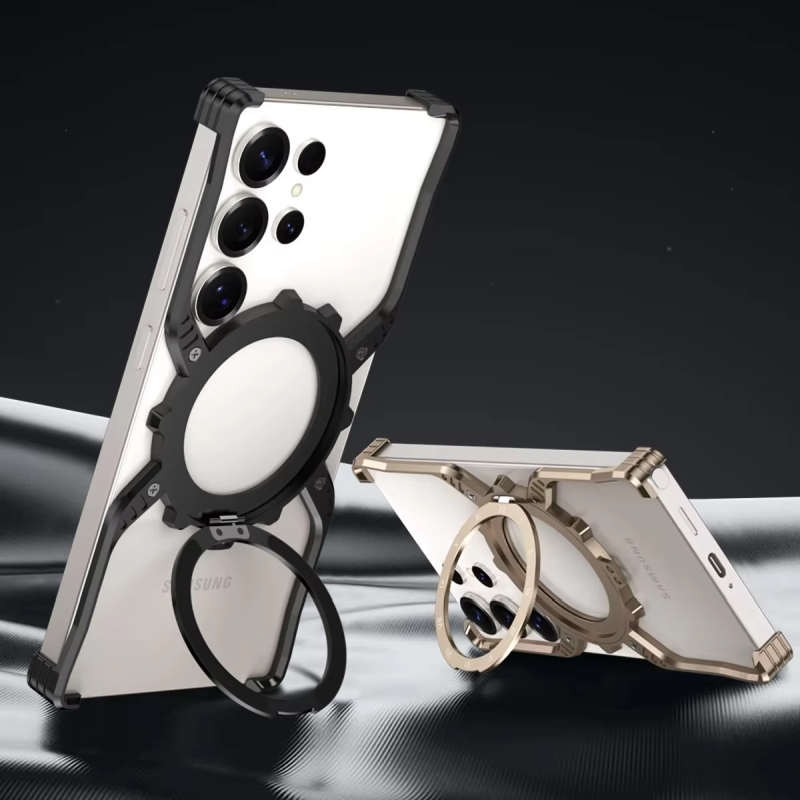 Galaxy S24 Ultra Frameless Metal X-Shape Kickstand MagSafe Cover