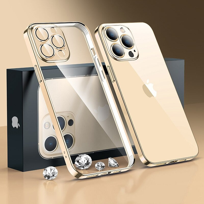 iPhone 14 Pro Sleek Electroplated Crystal Clear Back Cover