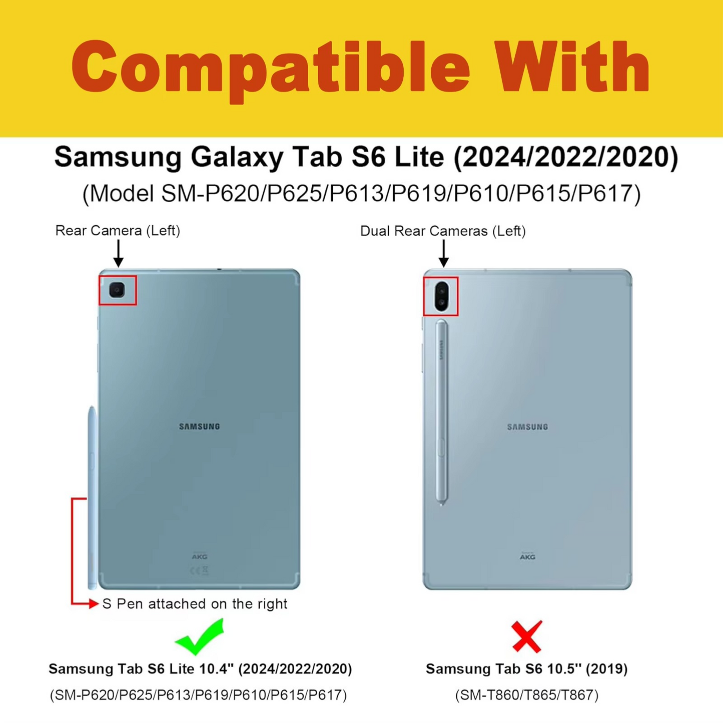 360° Rotating Premium PU Leather Case for Galaxy Tab S6 Lite - (10.4 inch)