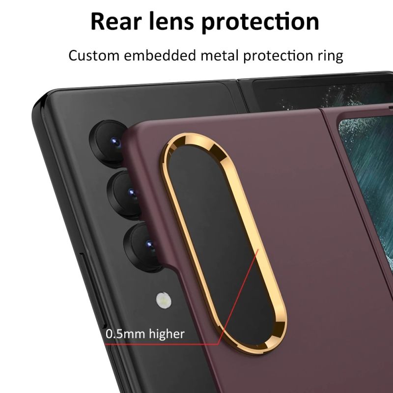 Galaxy Z Fold4 Ultra-Thin Matte Case with Gold Camera Lens Protection