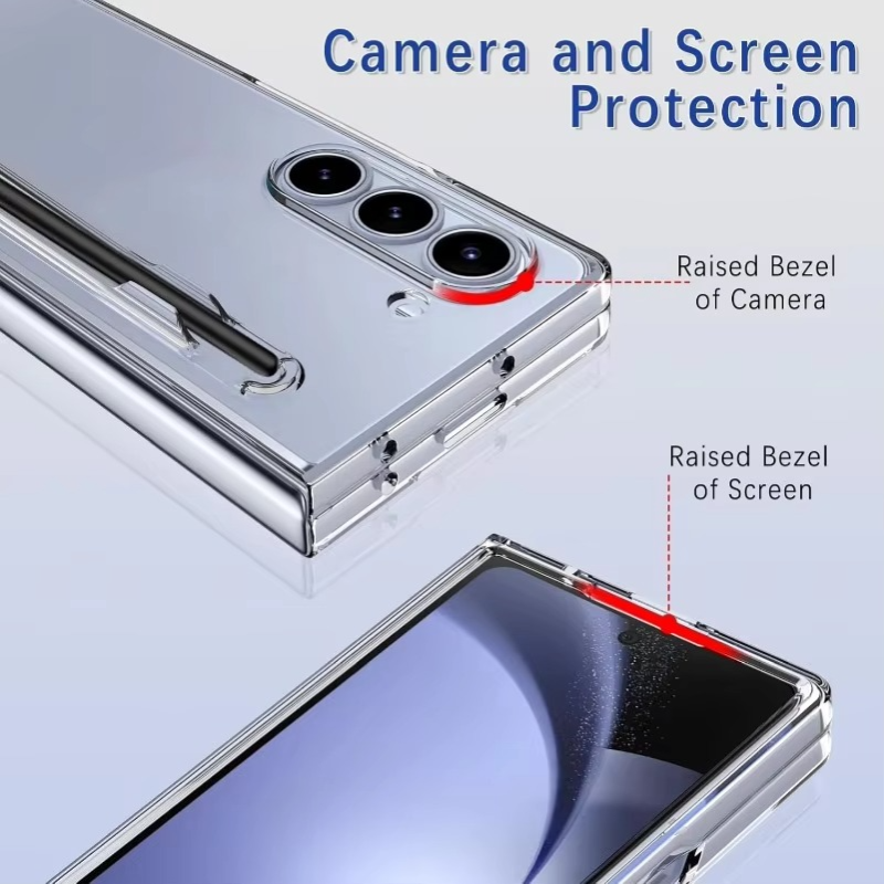 Galaxy Z Fold5 Clear Case with S Pen & Glass Protector