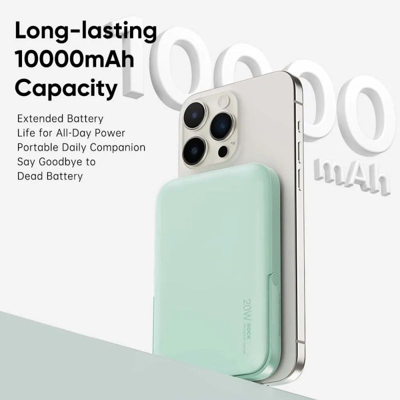 ROCK P20SE 10000mAh Wireless Magnetic Power Bank – Fast 20W PD