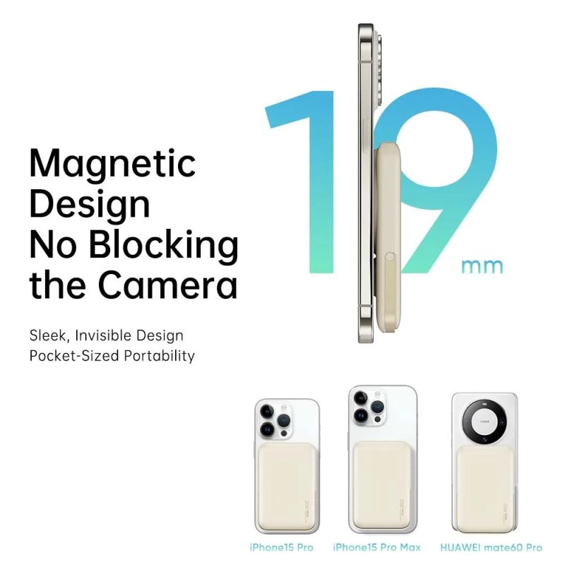 ROCK P20SE 10000mAh Wireless Magnetic Power Bank – Fast 20W PD