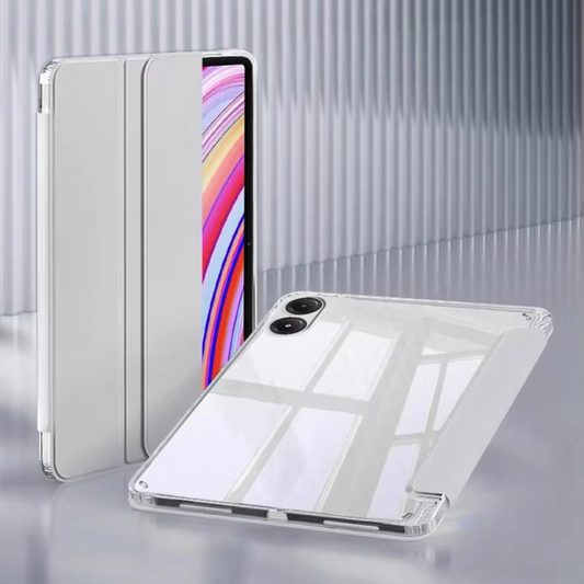 Protective Trifold Flip Cover with Clear Back & Pencil Slot for Redmi Pad Pro 12.1 inch Auto Wake/Sleep