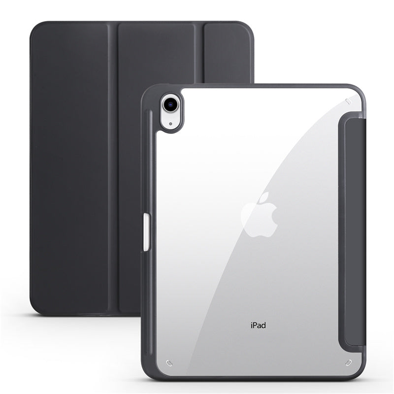 Protective Trifold Case with Clear Back & Pencil Slot for iPad 10.9" 10th Gen (2022), Auto Wake/Sleep