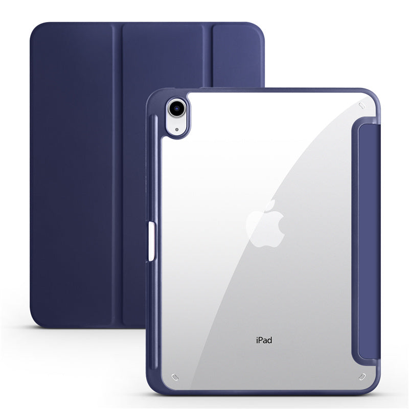 Protective Trifold Case with Clear Back & Pencil Slot for iPad 10.9" 10th Gen (2022), Auto Wake/Sleep