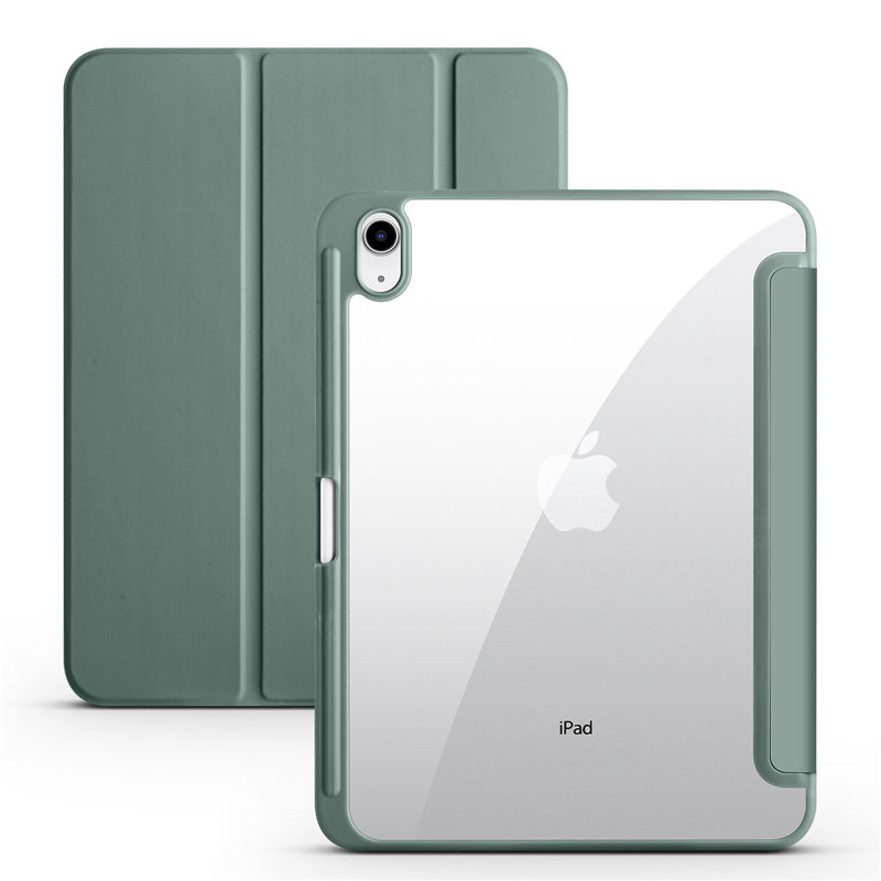 Protective Trifold Case with Clear Back & Pencil Slot for iPad 10.9" 10th Gen (2022), Auto Wake/Sleep
