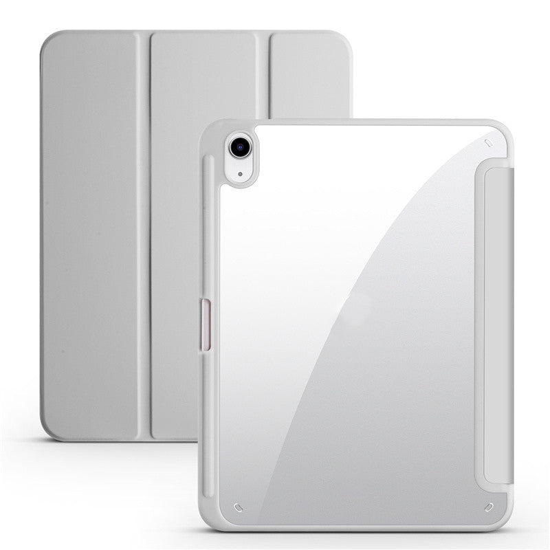 Protective Trifold Case with Clear Back & Pencil Slot for iPad 10.9" 10th Gen (2022), Auto Wake/Sleep