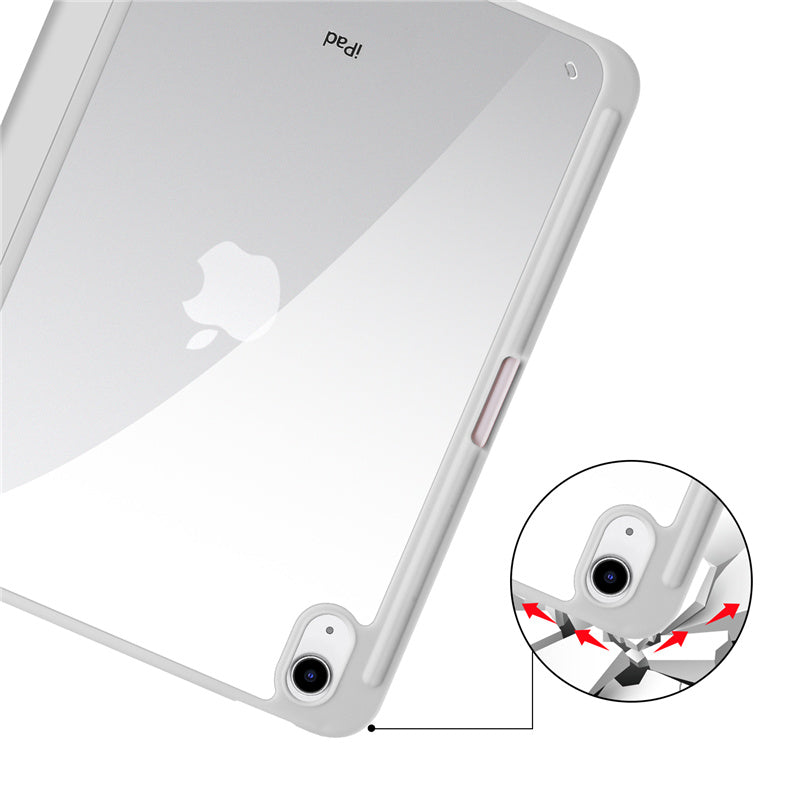 Protective Trifold Case with Clear Back & Pencil Slot for iPad 10.9" 10th Gen (2022), Auto Wake/Sleep