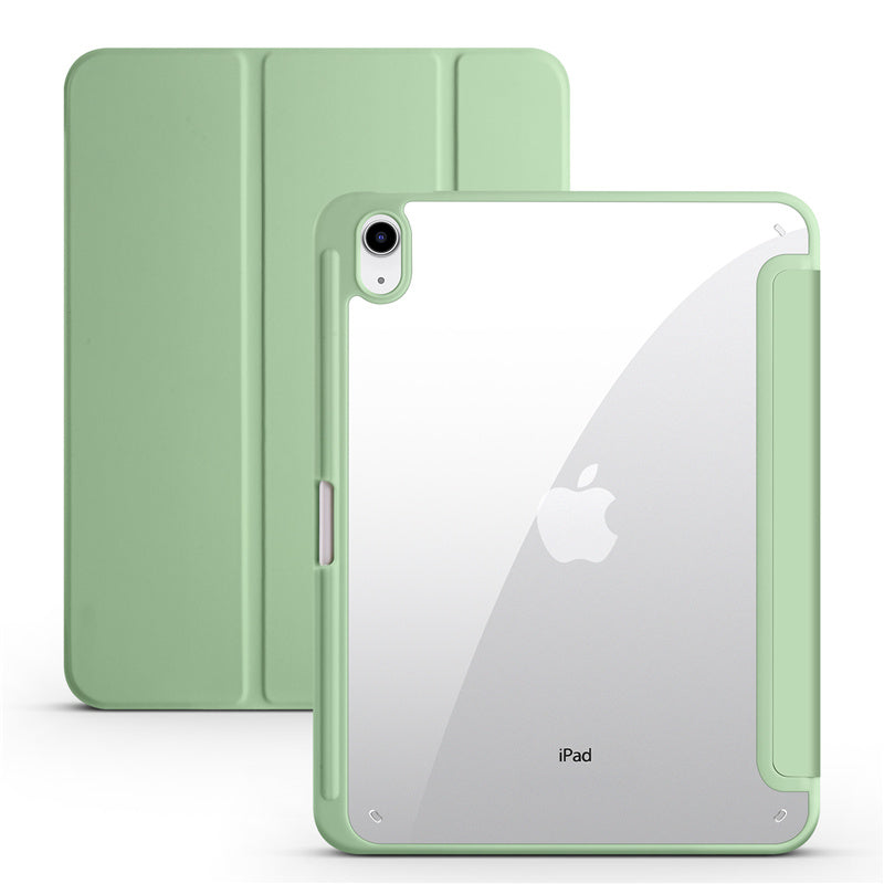 Protective Trifold Case with Clear Back & Pencil Slot for iPad 10.9" 10th Gen (2022), Auto Wake/Sleep