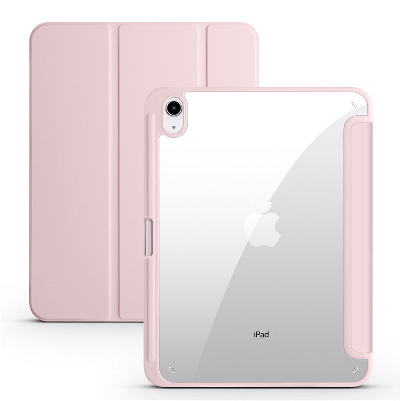 Protective Trifold Case with Clear Back & Pencil Slot for iPad 10.9" 10th Gen (2022), Auto Wake/Sleep