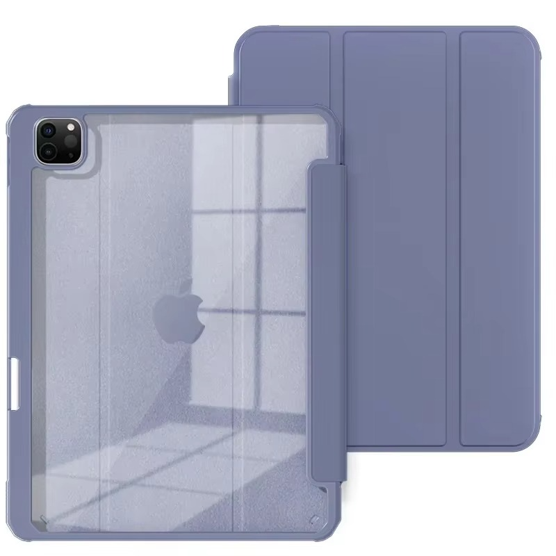 Protective Trifold Case with Clear Back & Pencil Slot for iPad Pro 12.9-inch M2 (6th Gen.), Auto Wake/Sleep