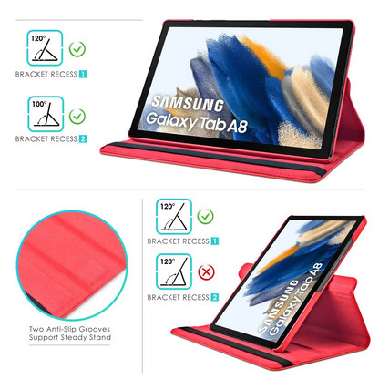 360° Rotating Premium PU Leather Case for Galaxy Tab A8 (10.5- inch)