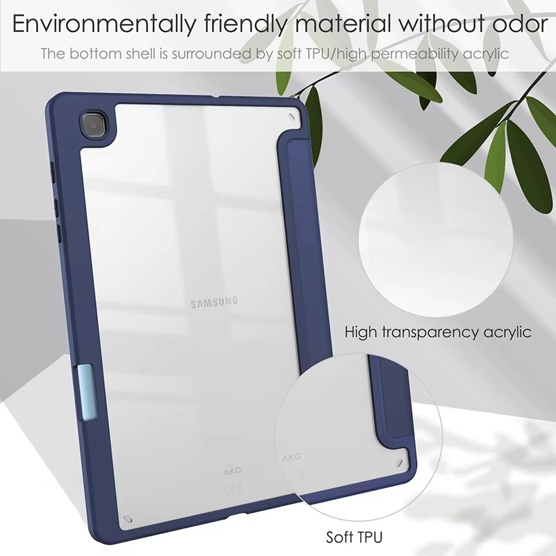 Protective Trifold Flip Cover with Clear Back & Pencil Slot For Galaxy Tab S6 Lite - (10.4 inch)