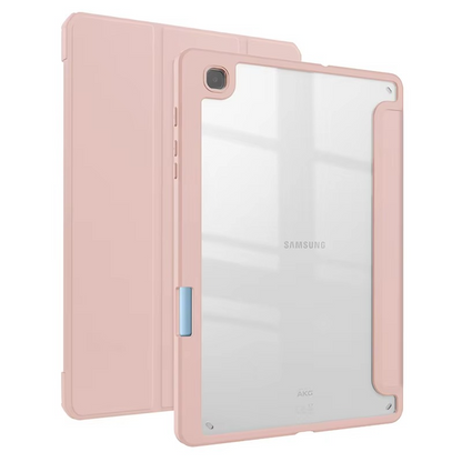 Protective Trifold Flip Cover with Clear Back & Pencil Slot For Galaxy Tab S6 Lite - (10.4 inch)