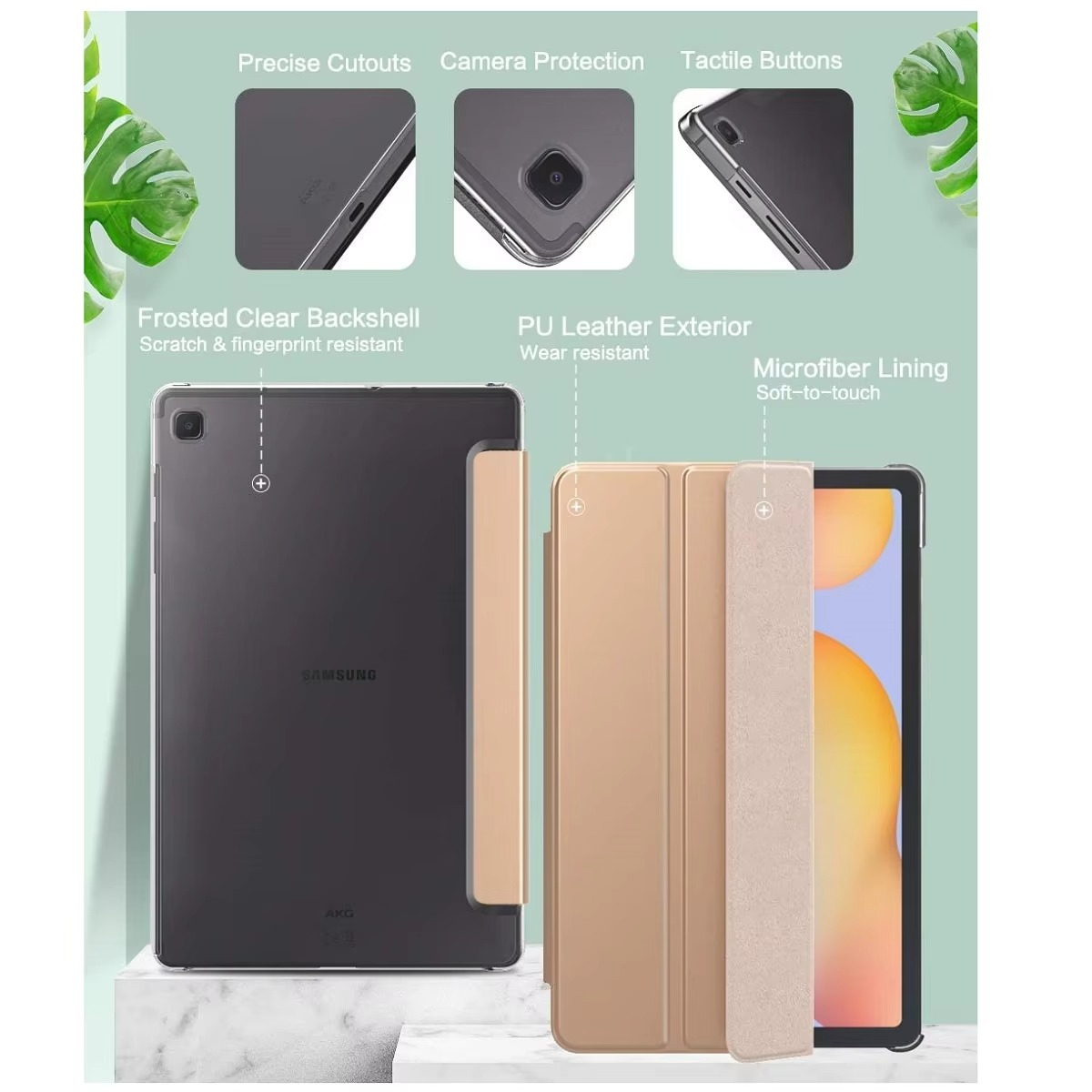 Trifold Smart Flip Cover For Galaxy Tab S6 Lite - (10.4 inch)