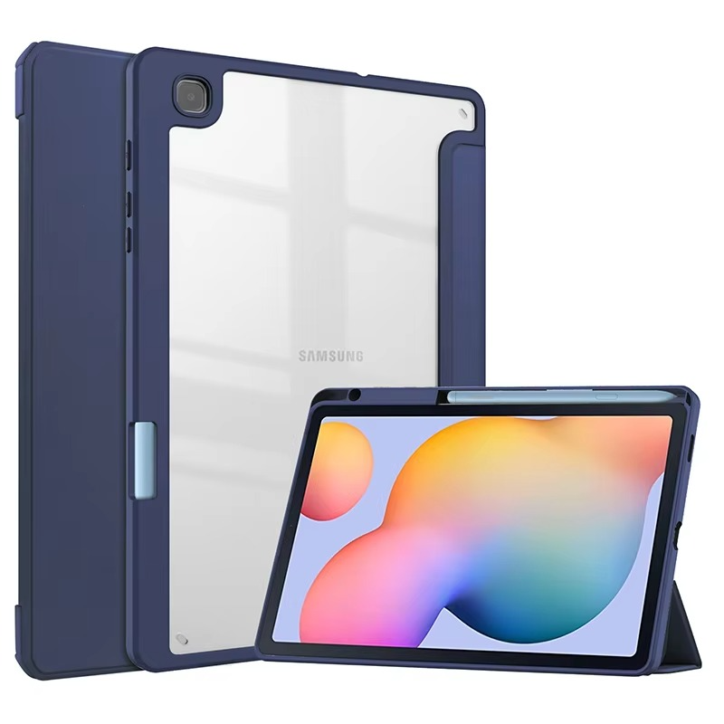 Protective Trifold Flip Cover with Clear Back & Pencil Slot For Galaxy Tab S6 Lite - (10.4 inch)