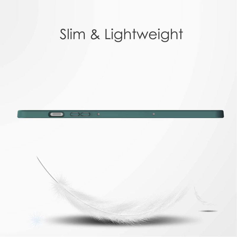 Protective Trifold Flip Cover with Clear Back & Pencil Slot for Galaxy Tab S9 (11 inch), Auto Wake/Sleep