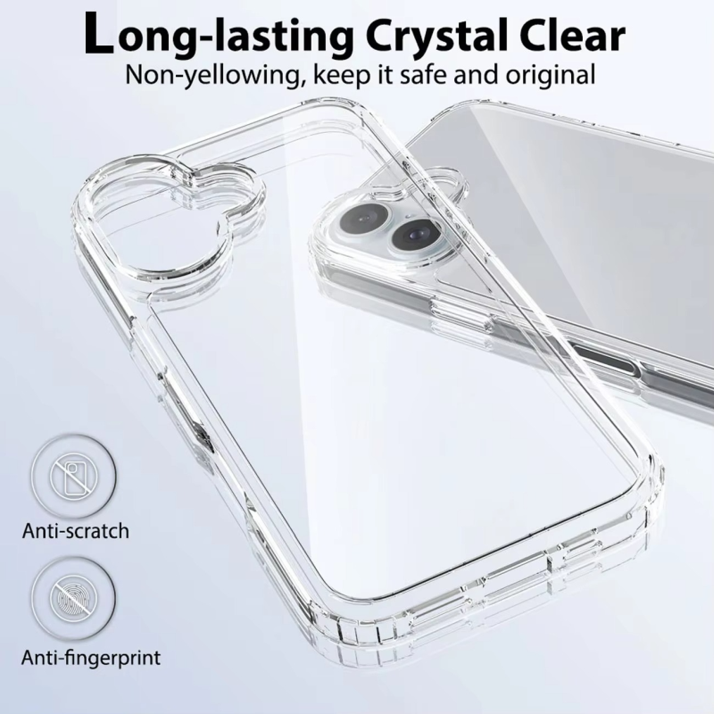 iPhone 16 Hybrid Crystal Clear Back Cover