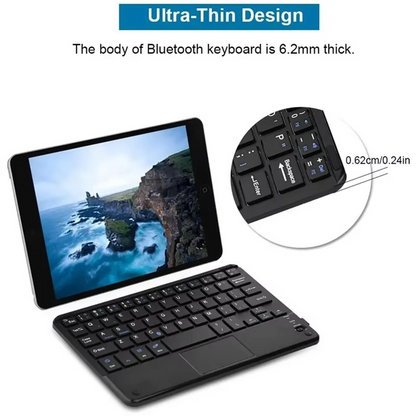 Multi-Device Wireless Bluetooth Keyboard with Touchpad