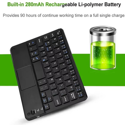 Multi-Device Wireless Bluetooth Keyboard with Touchpad