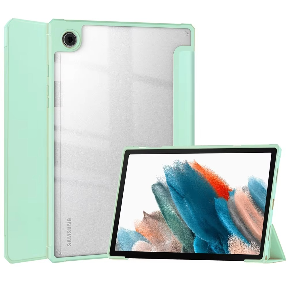 Protective Trifod Flip Cover with Clear Back for Galaxy Tab A8 (10.5- inch) – S Pen Slot Included