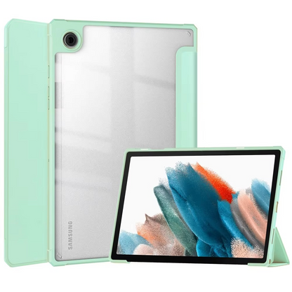 Protective Trifod Flip Cover with Clear Back for Galaxy Tab A8 (10.5- inch) – S Pen Slot Included
