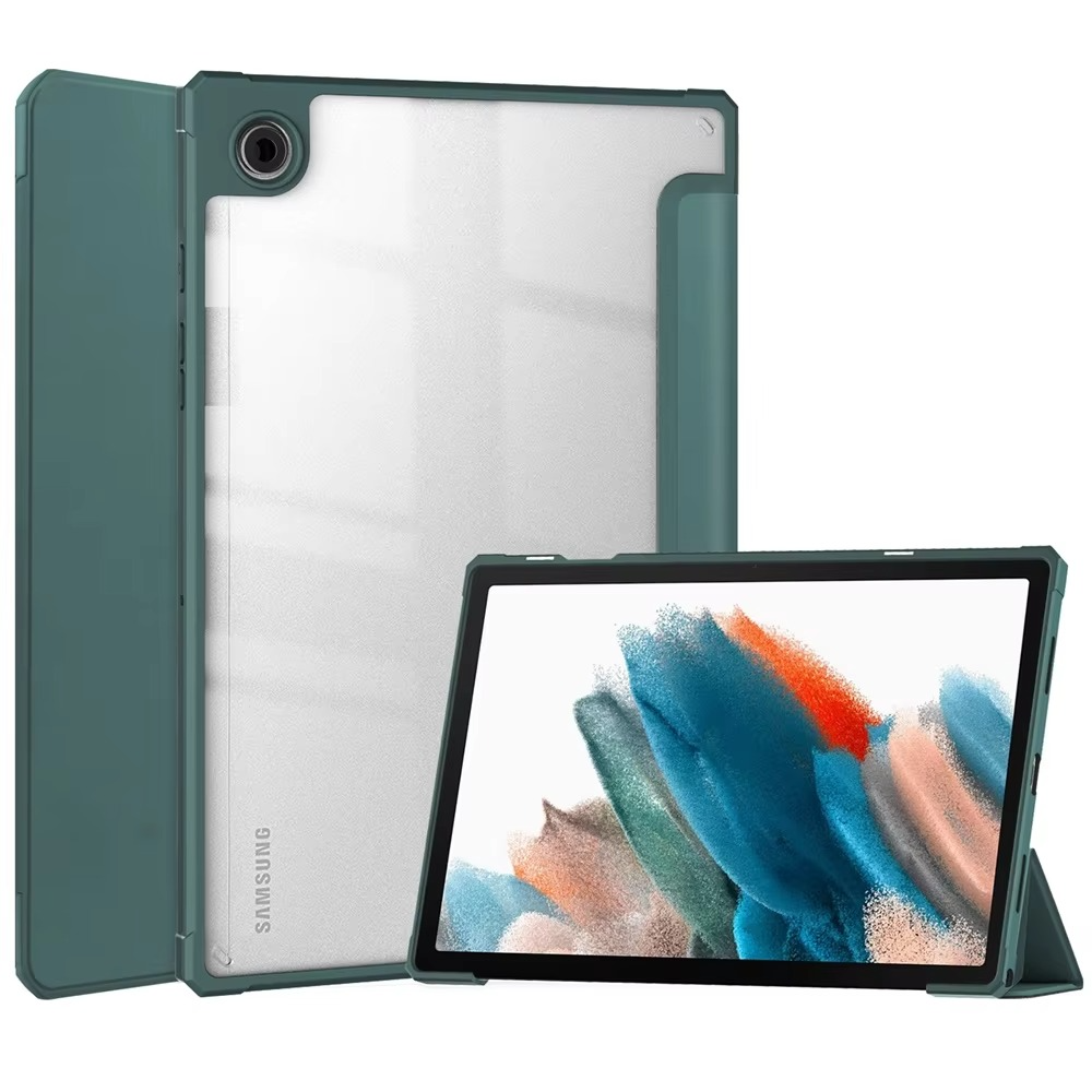 Protective Trifod Flip Cover with Clear Back for Galaxy Tab A8 (10.5- inch) – S Pen Slot Included