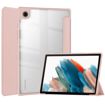 Protective Trifod Flip Cover with Clear Back for Galaxy Tab A8 (10.5- inch) – S Pen Slot Included