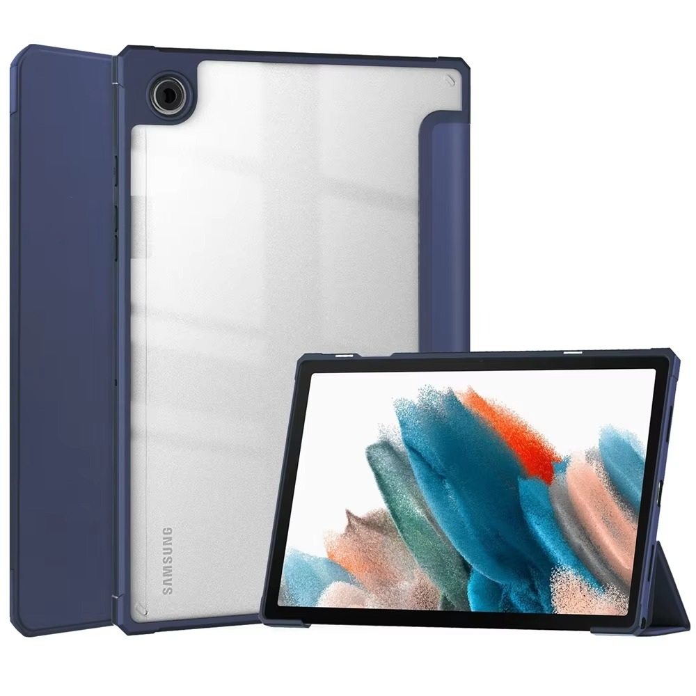 Protective Trifod Flip Cover with Clear Back for Galaxy Tab A8 (10.5- inch) – S Pen Slot Included