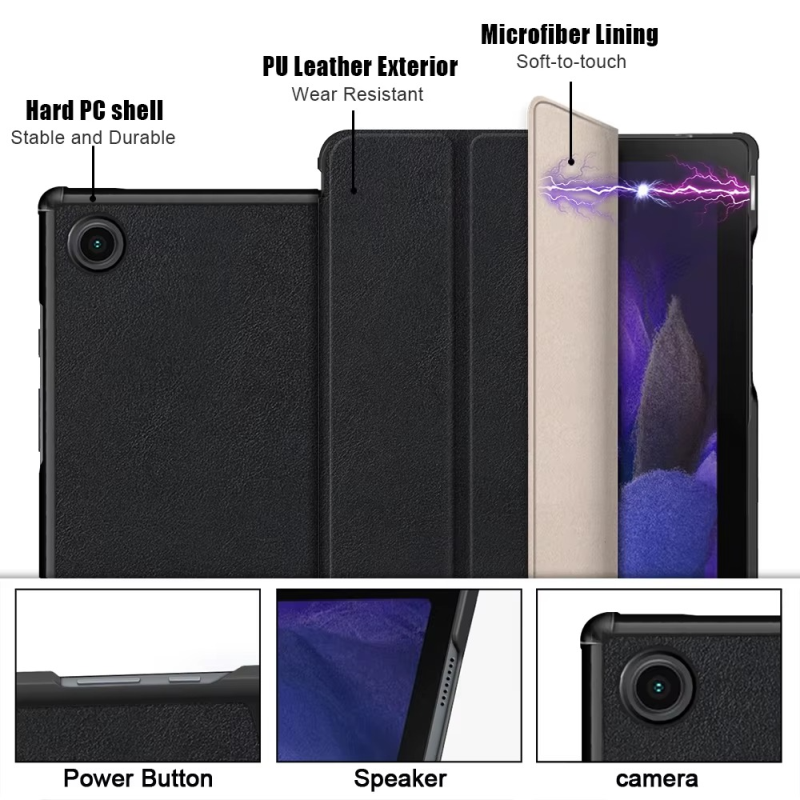 Trifold Smart Flip Cover for Galaxy Tab A9 (8.7 inch) – S Pen Slot Included