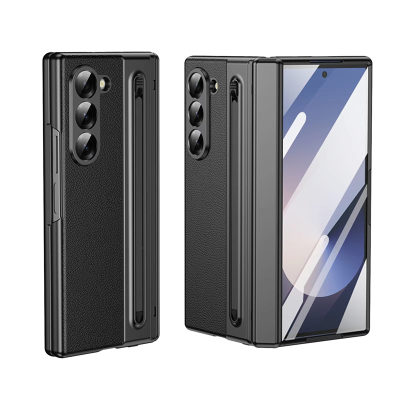 Galaxy Z Fold6 Leather Case with S Pen & Hinge Protection