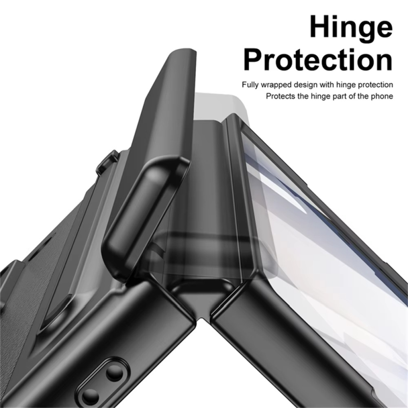 Galaxy Z Fold6 Leather Case with S Pen & Hinge Protection