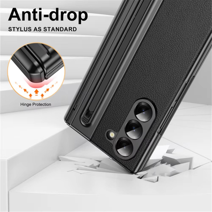 Galaxy Z Fold6 Leather Case with S Pen & Hinge Protection