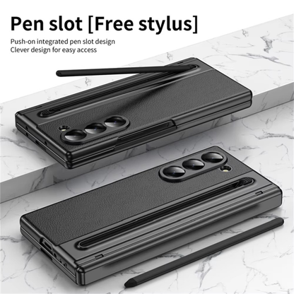 Galaxy Z Fold6 Leather Case with S Pen & Hinge Protection