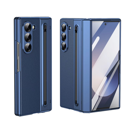 Galaxy Z Fold6 Leather Case with S Pen & Hinge Protection