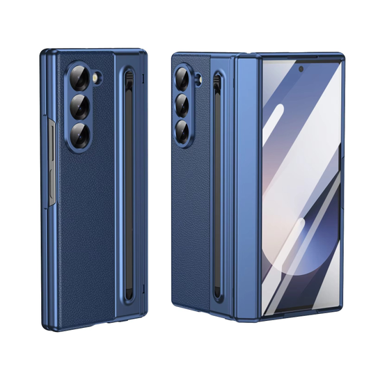 Galaxy Z Fold6 Leather Case with S Pen & Hinge Protection