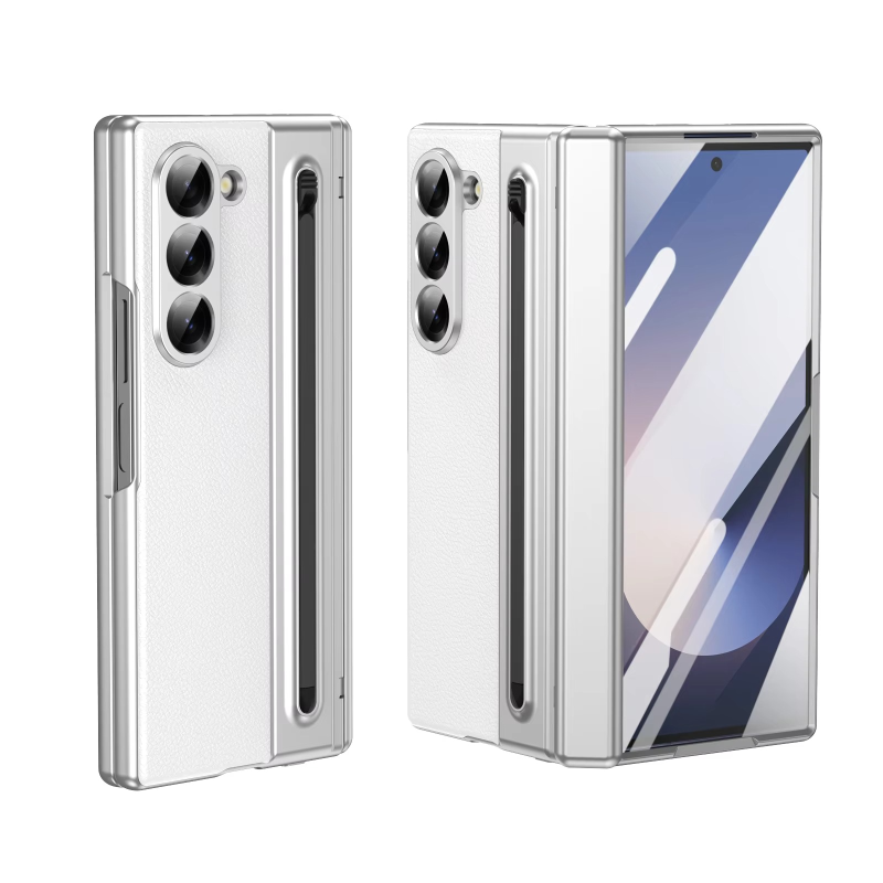 Galaxy Z Fold6 Leather Case with S Pen & Hinge Protection