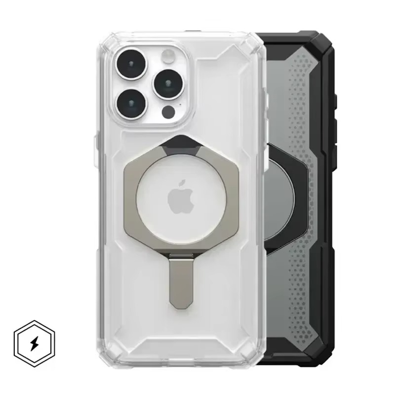 iPhone 15 Pro UAG Plasma XTE Series Rugged MagSafe Case with Metal Kickstand