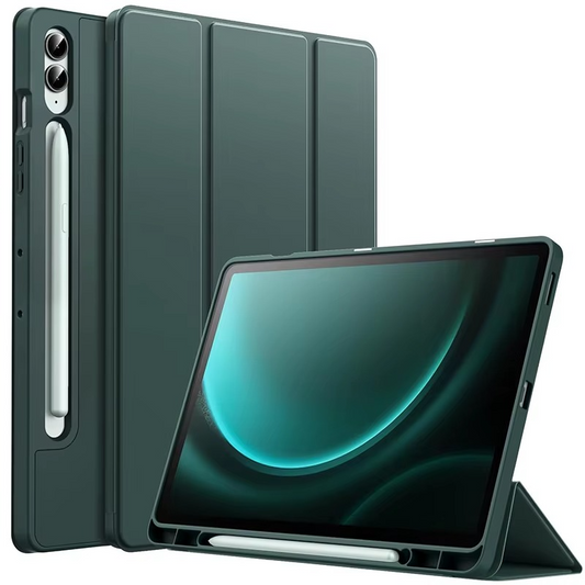 Trifold Smart Flip Cover for Galaxy Tab S9 FE Plus 12.4 inch – S Pen Slot Included