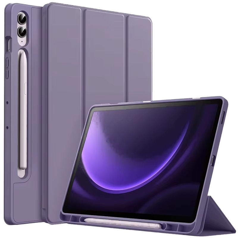 Trifold Smart Flip Cover for Galaxy Tab S9 FE Plus 12.4 inch – S Pen Slot Included