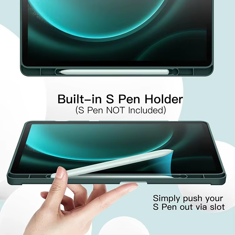 Trifold Smart Flip Cover for Galaxy Tab S9 FE Plus 12.4 inch – S Pen Slot Included