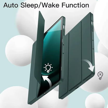 Trifold Smart Flip Cover for Galaxy Tab S9 FE Plus 12.4 inch – S Pen Slot Included