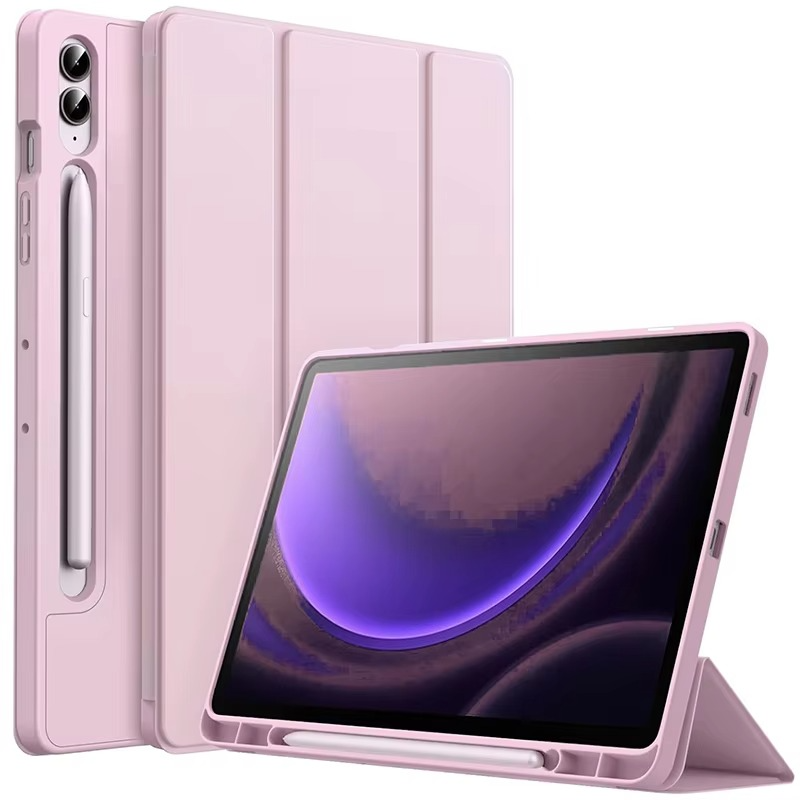 Trifold Smart Flip Cover for Galaxy Tab S9 FE Plus 12.4 inch – S Pen Slot Included