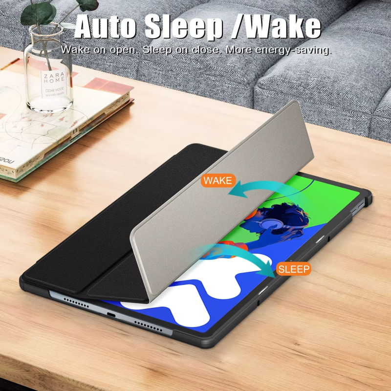 Trifold Smart Flip Cover for Lenovo Idea Tab Pro 12.7" – Pen Slot Included