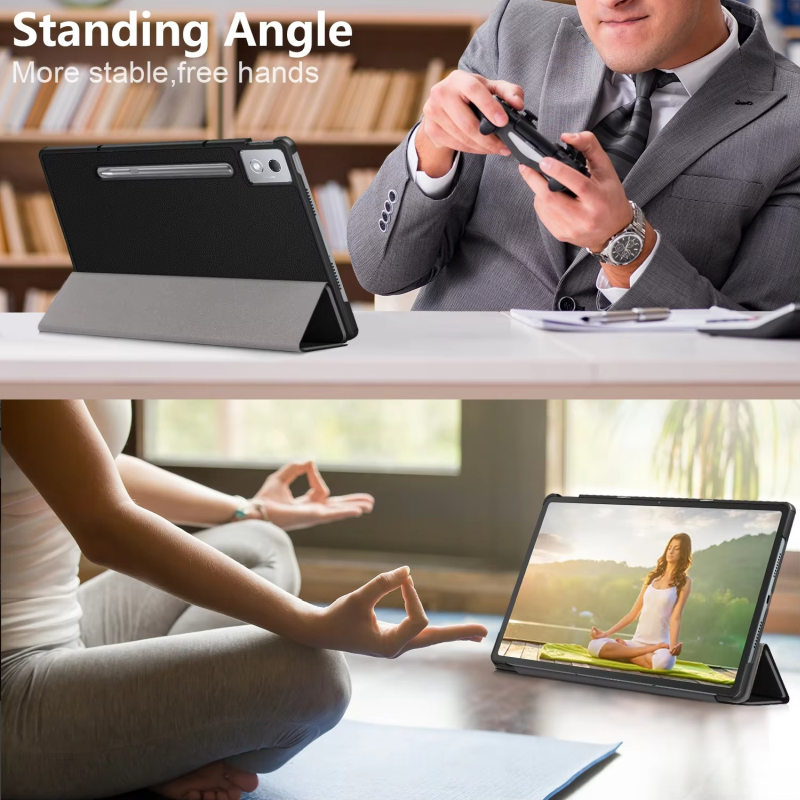 Trifold Smart Flip Cover for Lenovo Idea Tab Pro 12.7" – Pen Slot Included
