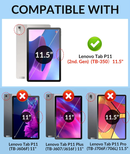 Trifold Smart Flip Cover for Lenovo Tab P11 (2nd Gen) 11.5 Inch – Pencil Slot Included