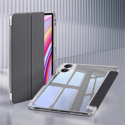 Protective Trifold Flip Cover with Clear Back & Pencil Slot for Redmi Pad Pro 12.1 inch Auto Wake/Sleep