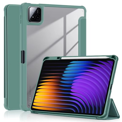 Protective Trifold Flip Cover with Clear Back & Pencil Slot for Redmi Pad 7, 11.16" Auto Wake/Sleep