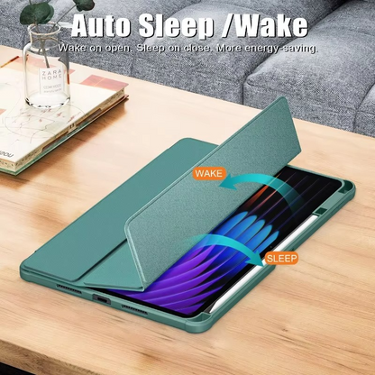 Protective Trifold Flip Cover with Clear Back & Pencil Slot for Redmi Pad 7, 11.16" Auto Wake/Sleep